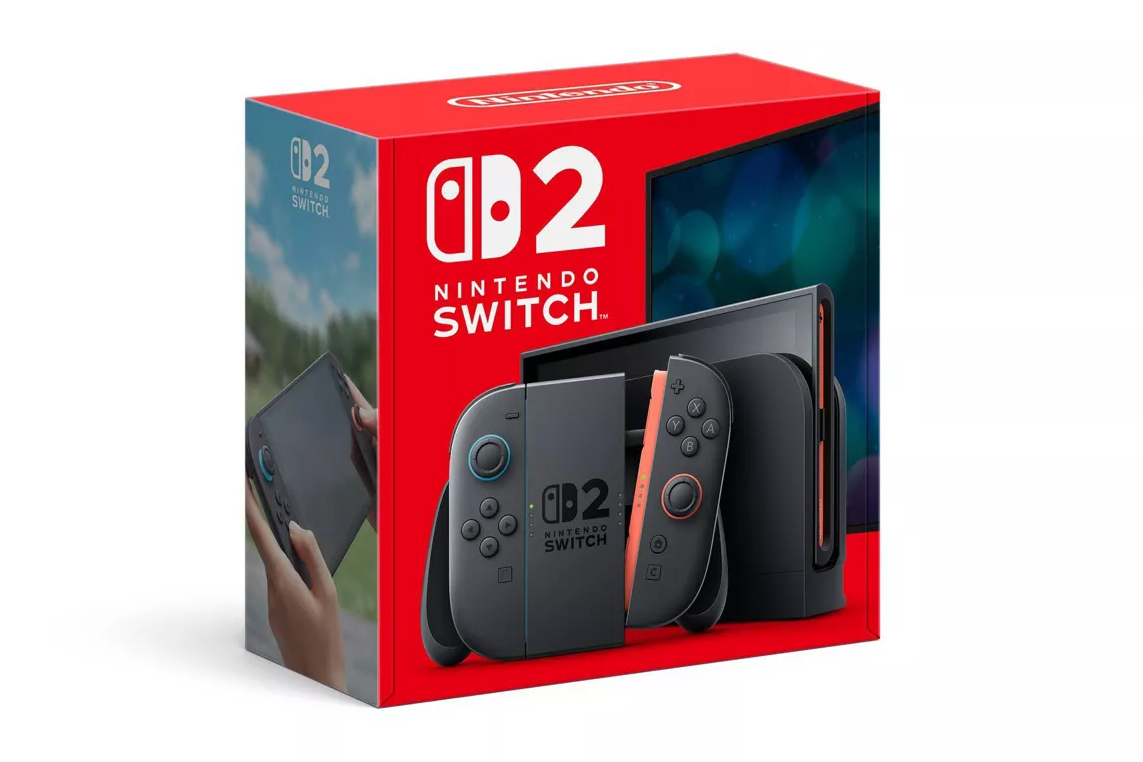 صورة معزولة من فن Nintendo Switch 2 Box Art على خلفية بيضاء.