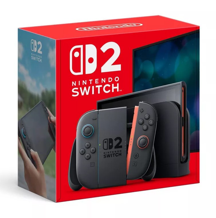 صورة معزولة من فن Nintendo Switch 2 Box Art على خلفية بيضاء.