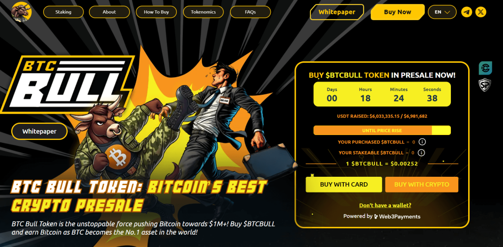 موقع Bitcoin Bull (BTCBULL) PRESALE.