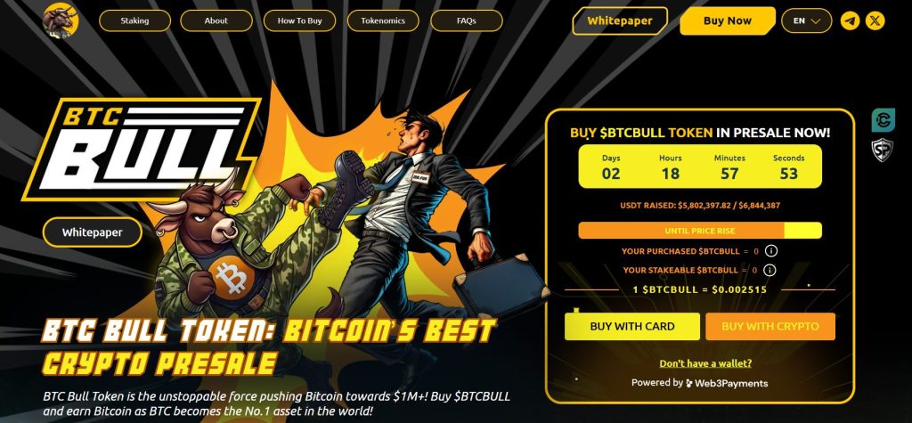 موقع Bitcoin Bull (BTCBULL) PRESALE.
