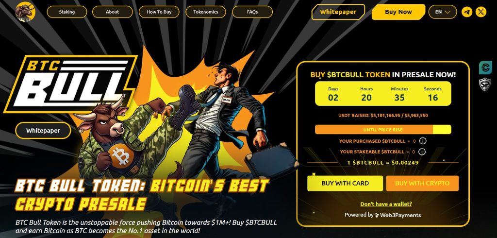 موقع Bitcoin Bull (BTCBULL) presale.