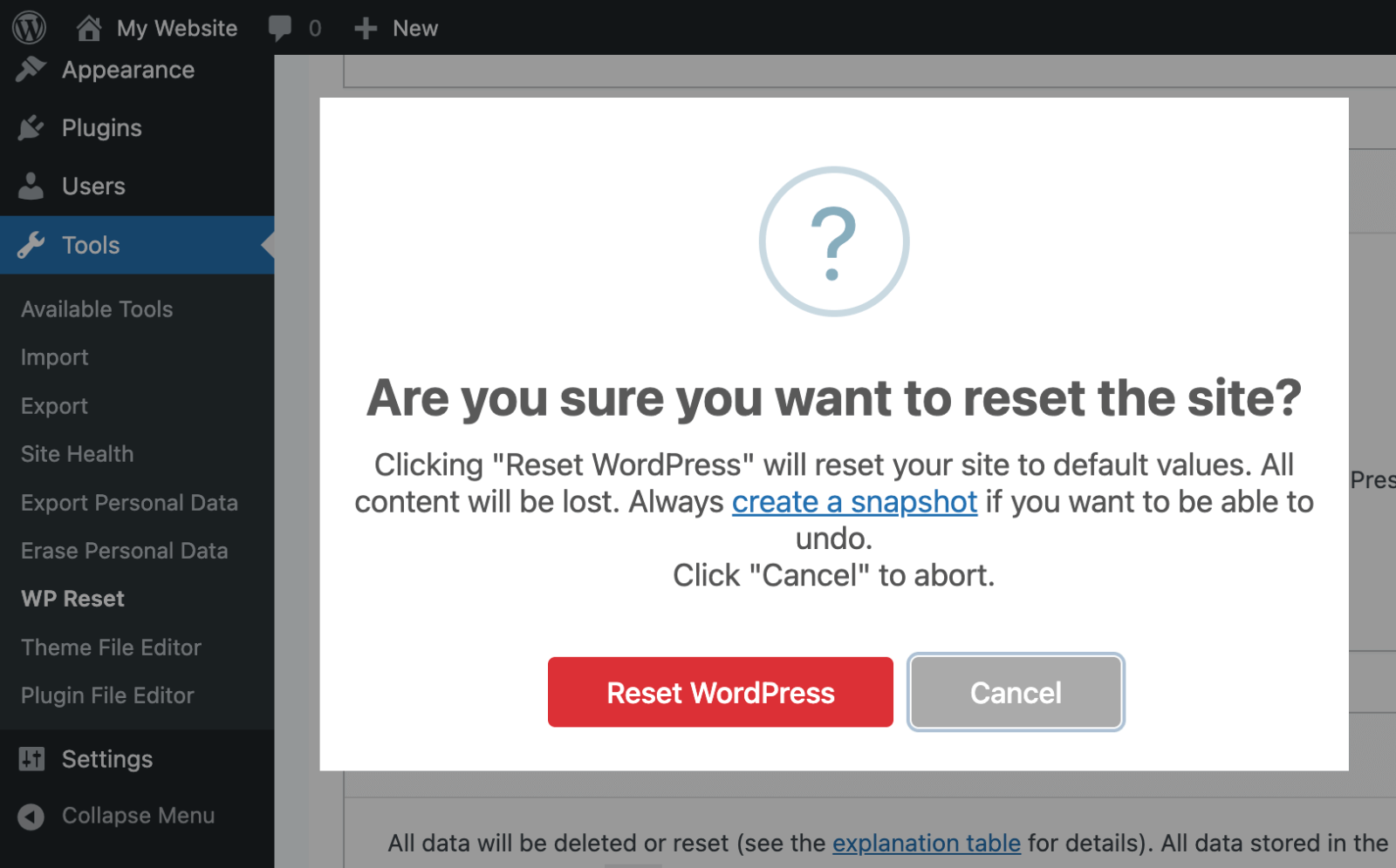 إعادة تعيين WP> تأكيد إعادة تعيين” class=”wp-image-814482″ style=”width:650px” data-lazy- src=”https://zoon1.com/wp-content/uploads/2025/05/WP-Reset-confirm-reset.png”/><img data-lazyloaded=