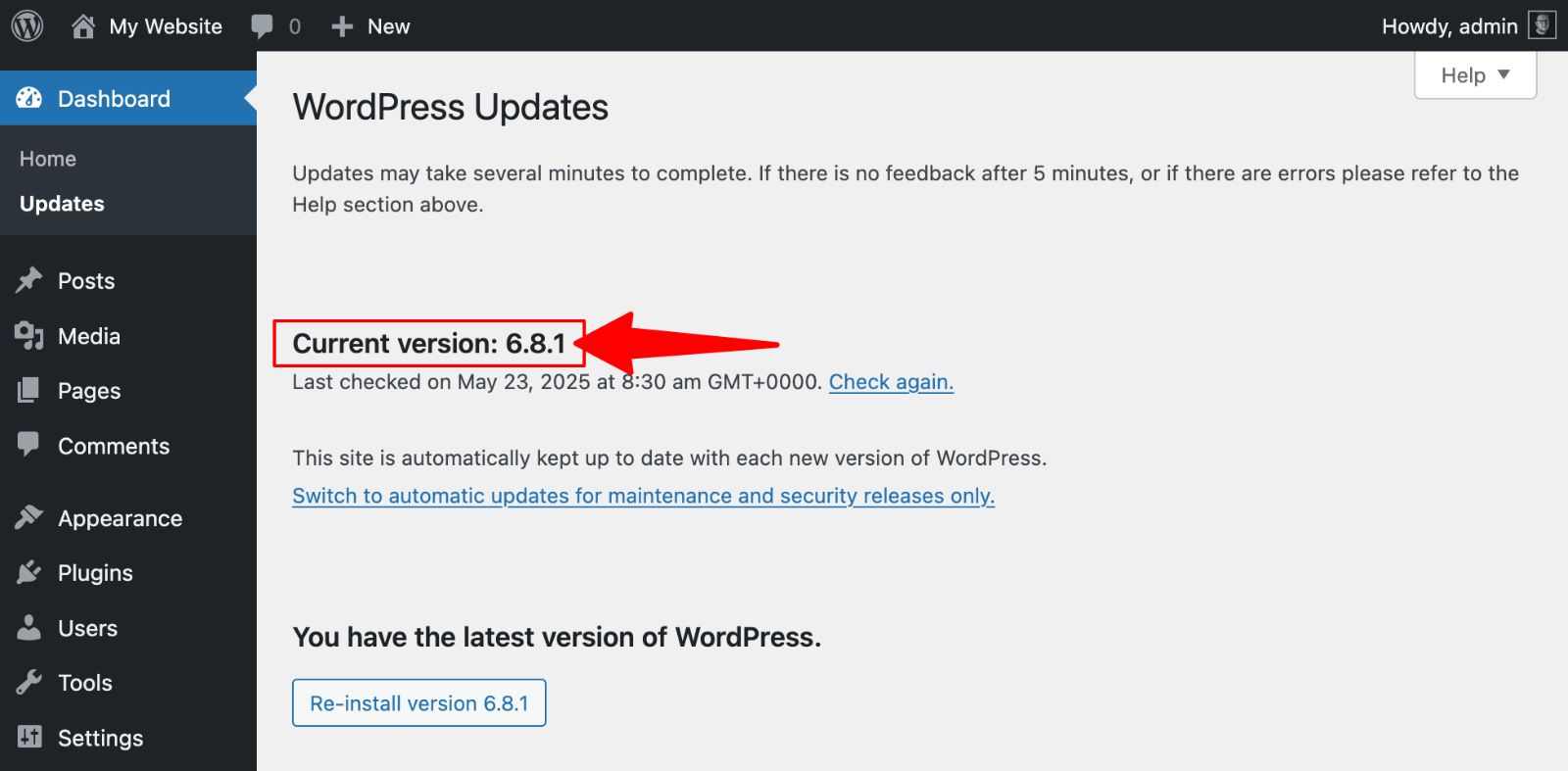 تحديثات WordPress