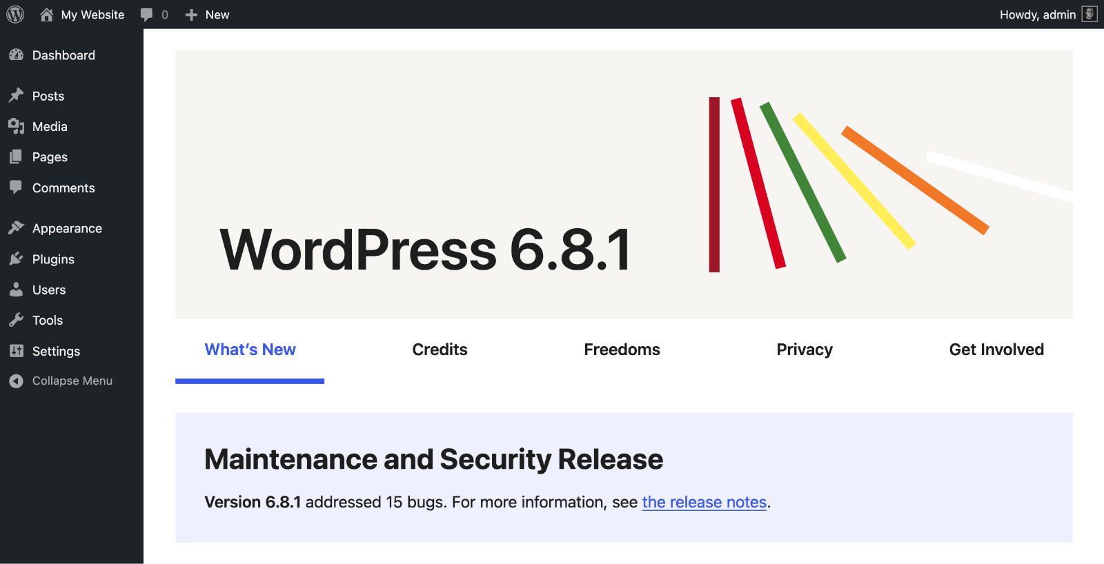 حول صفحة WordPress