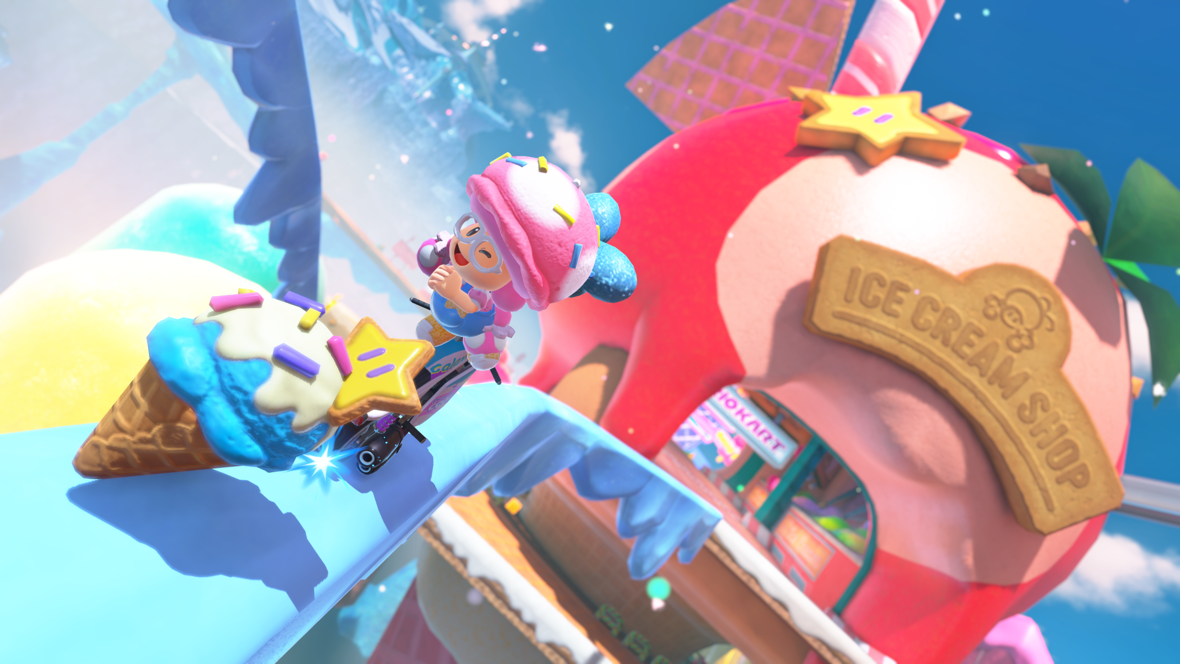 لقطة شاشة من لعبة الفيديو Mario Kart World.